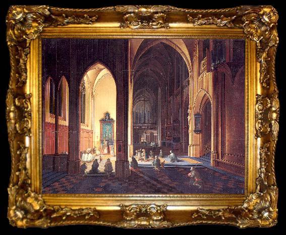 framed  Neeffs, Peter the Elder Interior of a Gothic Church, ta009-2